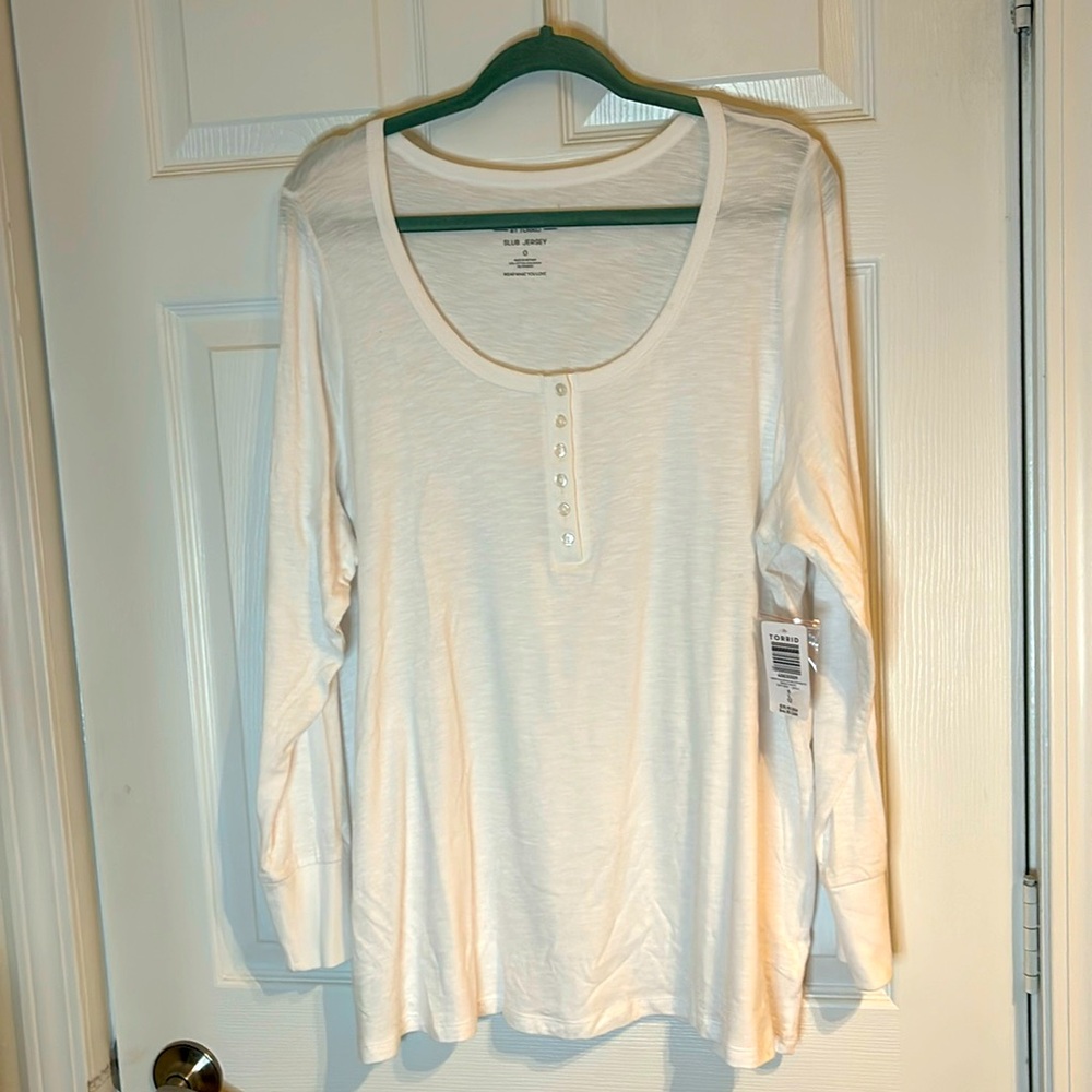 Torrid Slub Jersey Henley Top, size 0